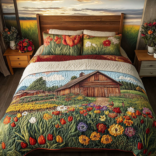 Rustic Serenity 3-Piece Quilted Bedding Set NCU0PT5582