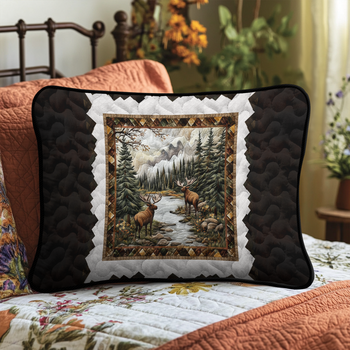 Rustic Serenity Quilted Bedding Pillow Case NCU0DK3935