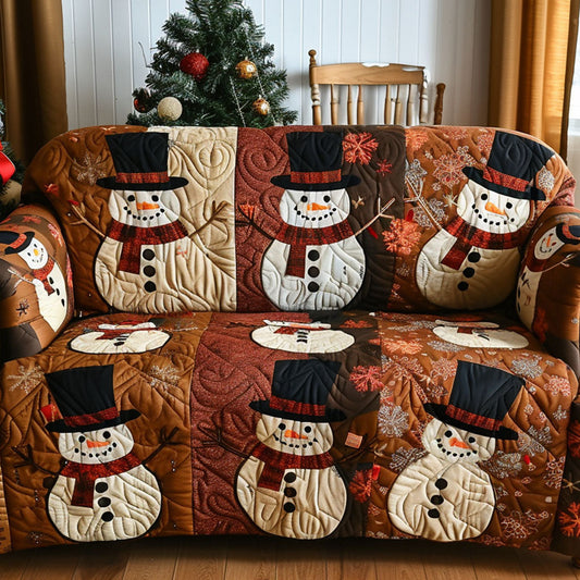 Rustic Snow Charm Quilted Sofa Cover NCU0TV801