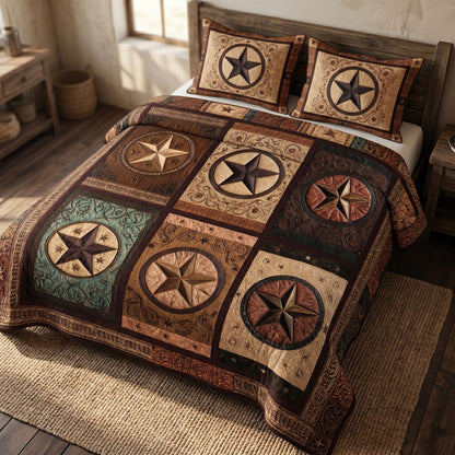 Rustic Southern 3-Piece Quilted Bedding Set NCU0NT12777