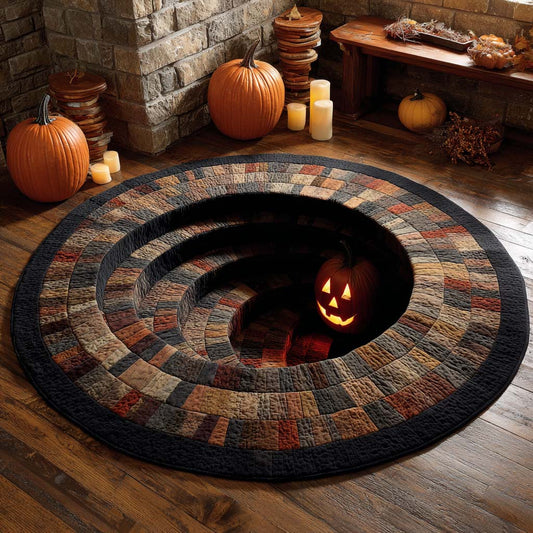 Rustic Spiral Descent Quilted Round Mat NCU0XD949