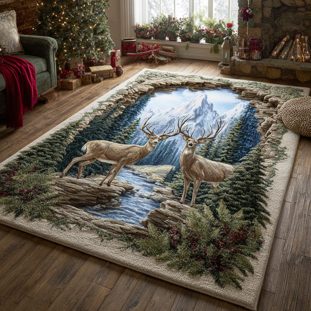 Rustic Stag Area Rug NCU0TD1982