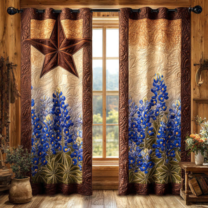 Rustic Star Bloom Quilted Curtains NCU0TV1393