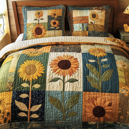 Rustic Sun 3-Piece Quilted Bedding Set NCU0NT5124