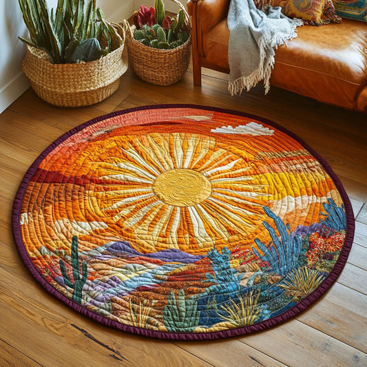 Rustic Sun Quilted Round Mat NCU0VH3038