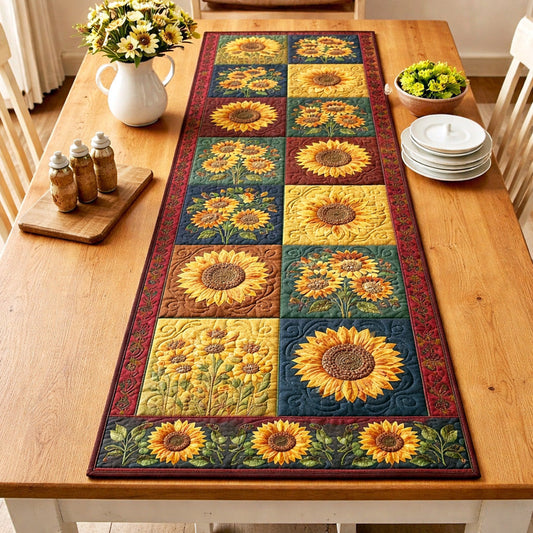 Rustic Sunbloom Quilted Table Runner NCU0TV1703