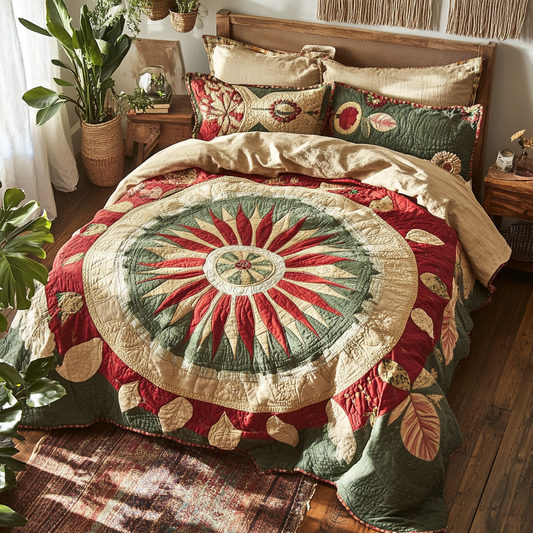 Rustic Sunburst 3-Piece Quilted Bedding Set NCU0VL931