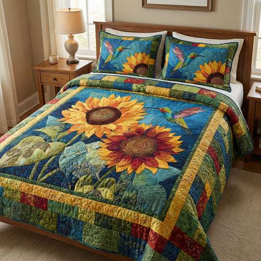 Rustic Sunflower 3-Piece Quilted Bedding Set NCU0NT12329
