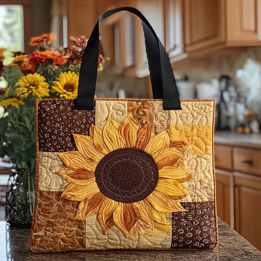 Rustic Sunflower Charm Quilted Tote Bag NCU0NT8468