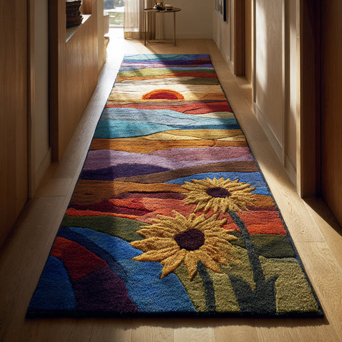 Rustic Sunflower Field Runner Carpet NCU0HH1010