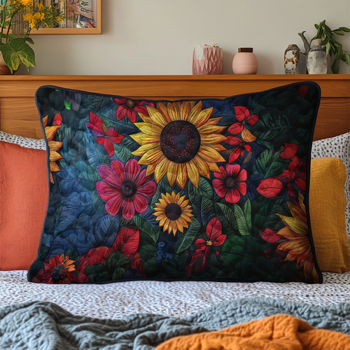 Rustic Sunflower Quilted Bedding Pillow Case NCU0DK3854