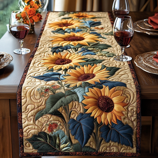 Rustic Sunflower Quilted Table Runner NCU0DV3116