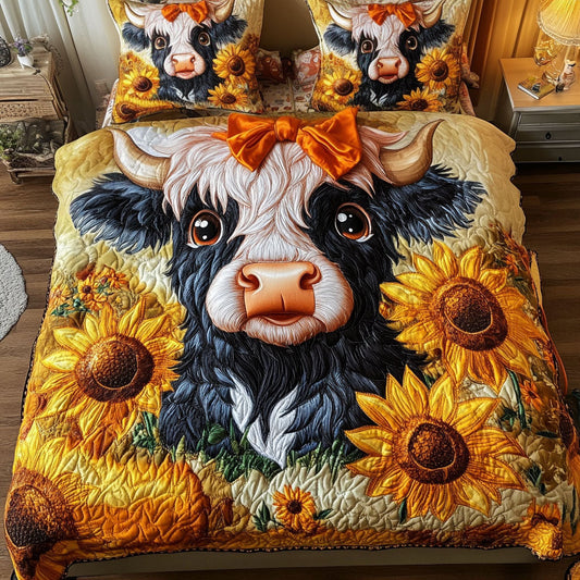 Rustic Sunflowers 3-Piece Quilted Bedding Set NCU0NT5544