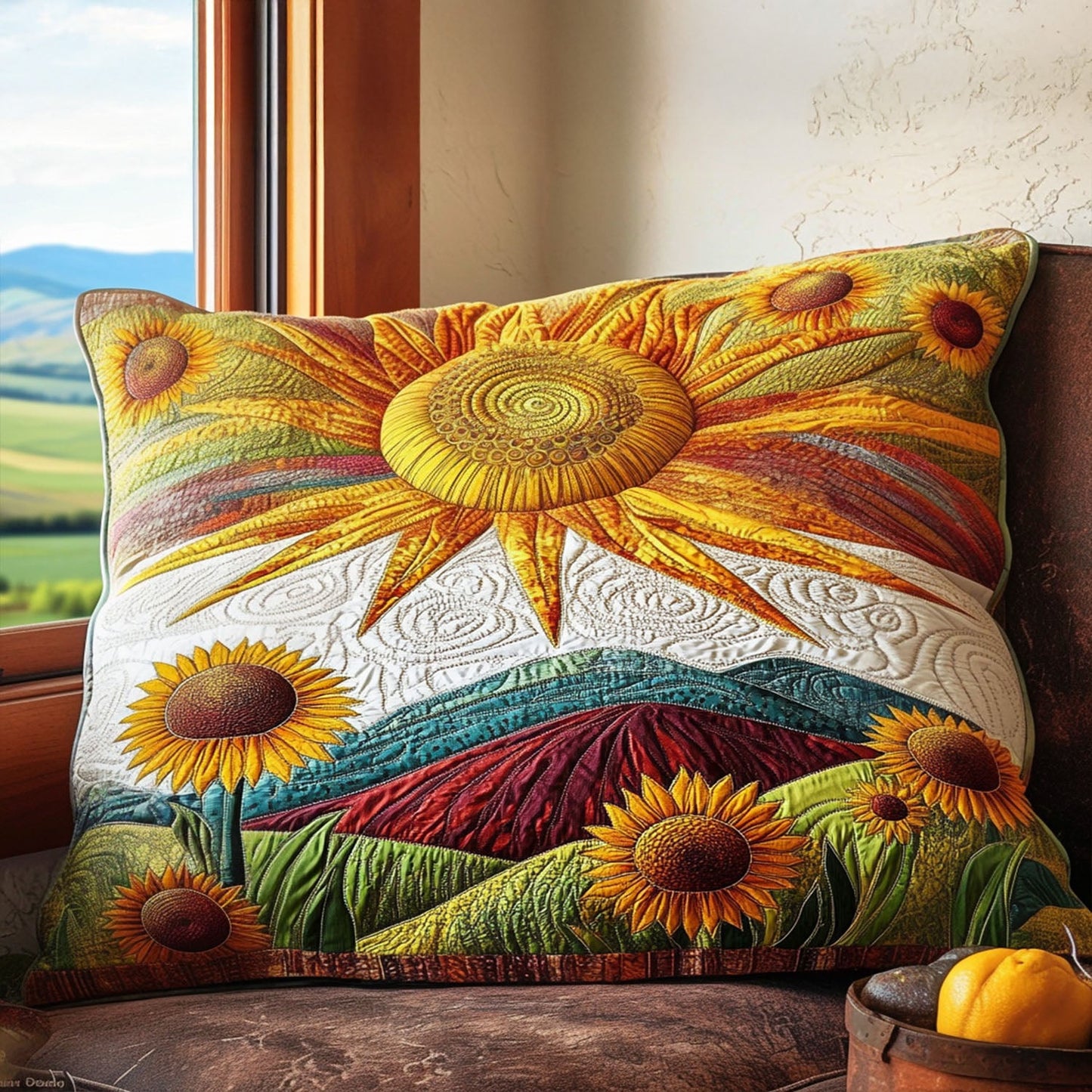 Rustic Sunlight Symphony Quilted Bedding Pillow Case NCU0PT5213