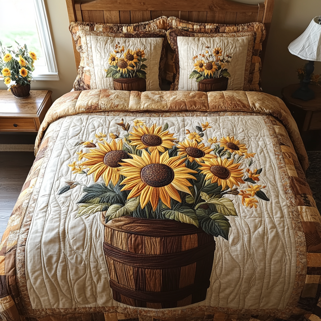 Rustic Sunrise 3-Piece Quilted Bedding Set NCU0DV2052 – Vantique
