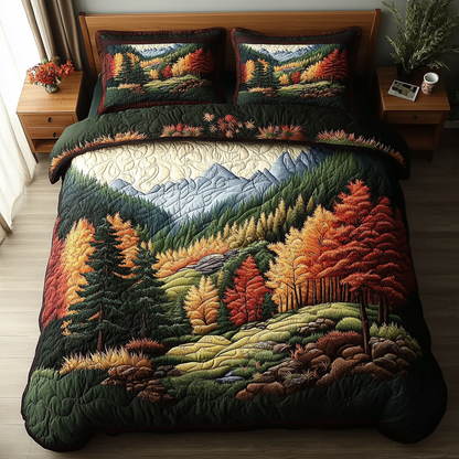 Rustic Sunset 3-Piece Quilted Bedding Set NCU0VL2832