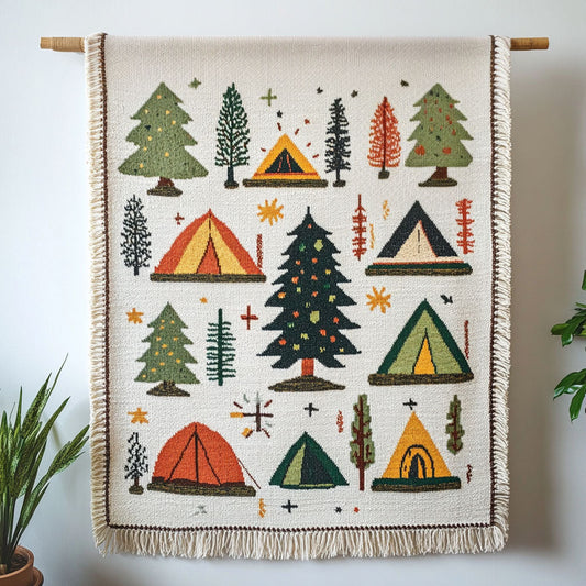 Rustic Tent Pattern Woven Sofa Blanket NCU0NT4760