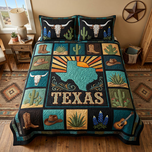 Rustic Texas 3-Piece Quilted Bedding Set NCU0TD2760