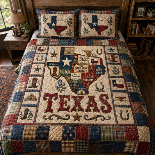 Rustic Texas Ranch 3-Piece Quilted Bedding Set NCU0PT11711