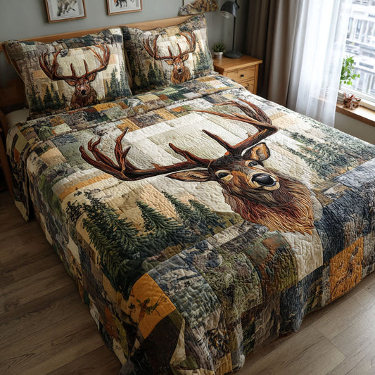 Rustic Tracks 3-Piece Quilted Bedding Set NCU0PT7456