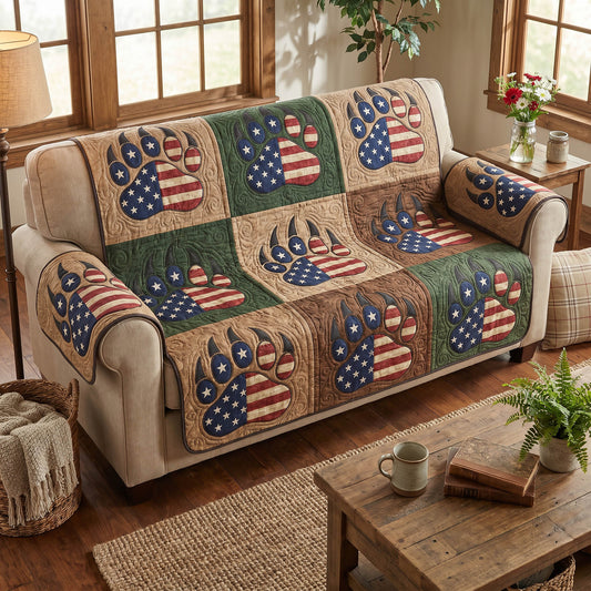 Rustic Tracks Quilted Sofa Cover NCU0TD2804