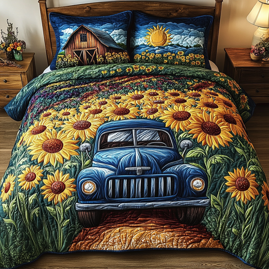 Rustic Truck 3-Piece Quilted Bedding Set NCU0VL2021
