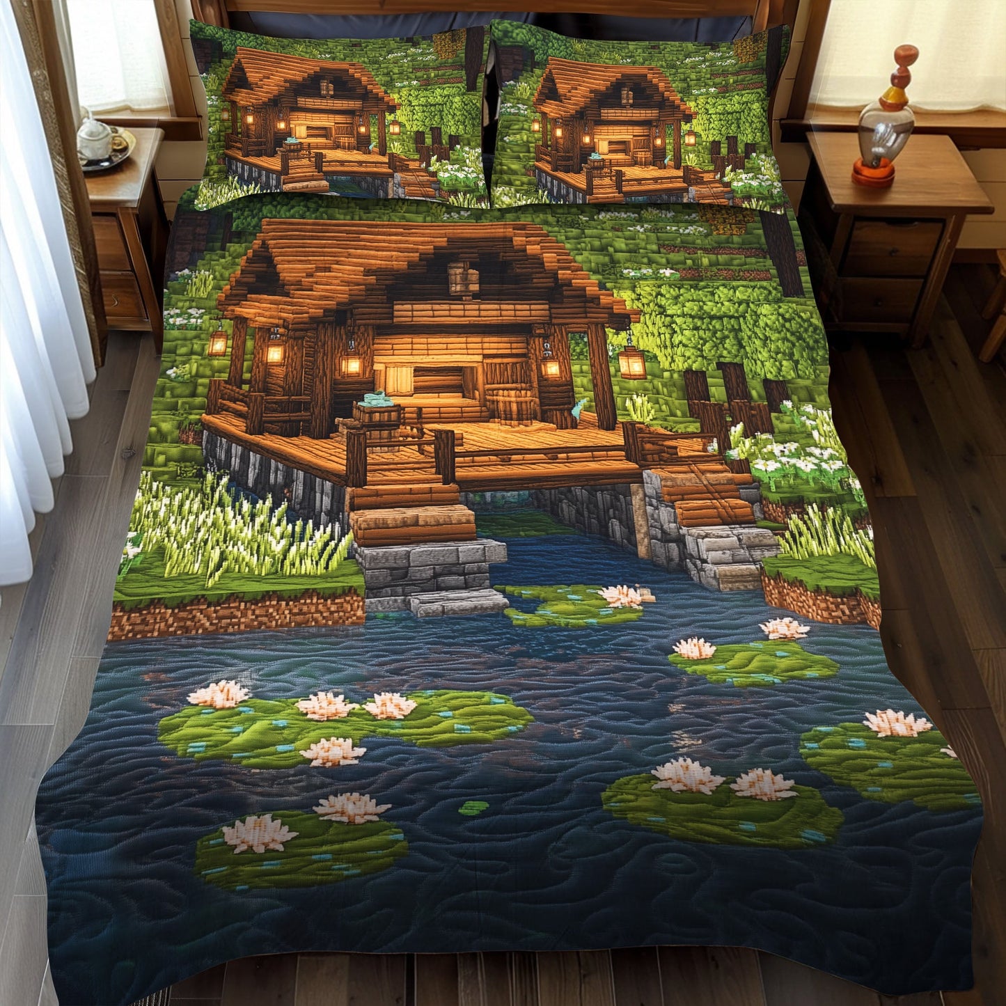 Rustic Waterside 3-Piece Quilted Bedding Set NCU0PT6708