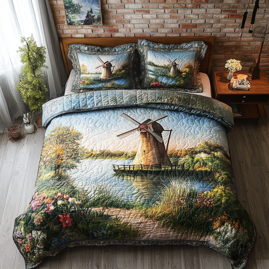 Rustic Whispers 3-Piece Quilted Bedding Set NCU0DK4746