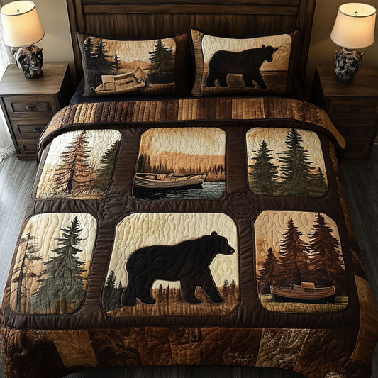 Rustic Wilderness 3-Piece Quilted Bedding Set NCU0NT5592