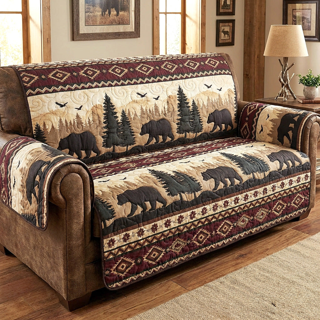Rustic Wilderness Quilted Sofa Cover NCU0TV1633