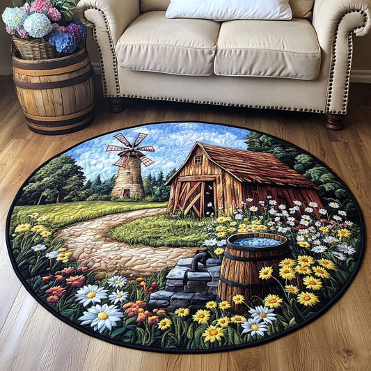 Rustic Windmill Path Quilted Round Mat NCU0NT7093