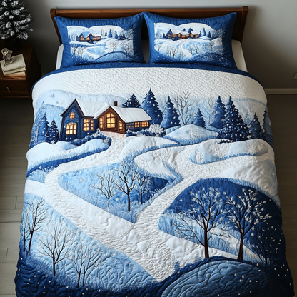 Rustic Winter Wonderland 3-Piece Quilted Bedding Set NCU0DK2648
