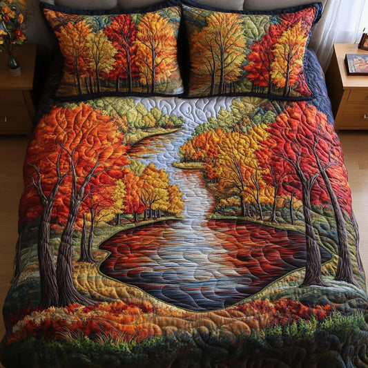 Rustling Leaves 3-Piece Quilted Bedding Set NCU0NT8538