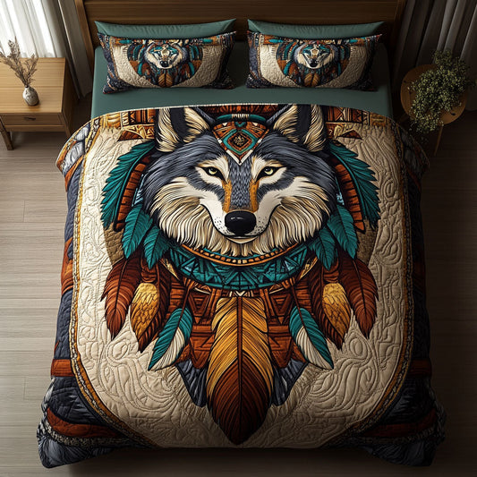 Sacred Alpha 3-Piece Quilted Bedding Set NCU0PT4399