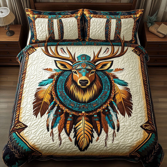 Sacred Antlers 3-Piece Quilted Bedding Set NCU0PT4400