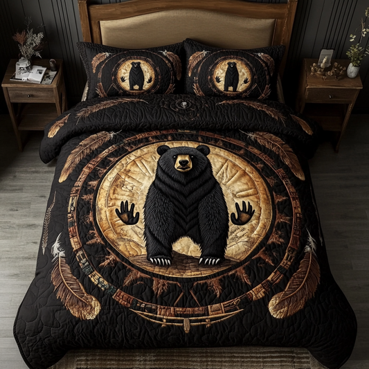 Sacred Bear Totem 3-Piece Quilted Bedding Set NCU0DK3474