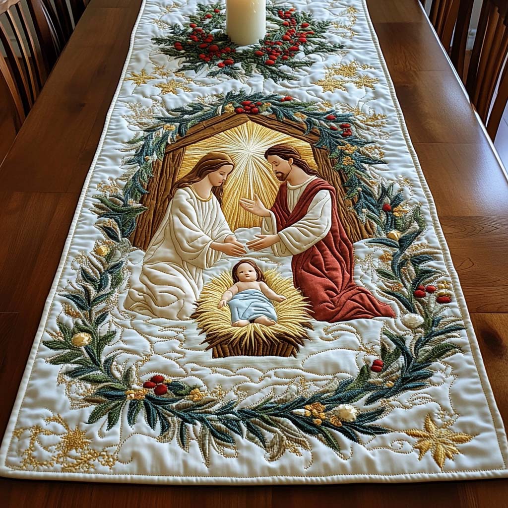 Sacred Birth Quilted Table Runner NCU0NT10491