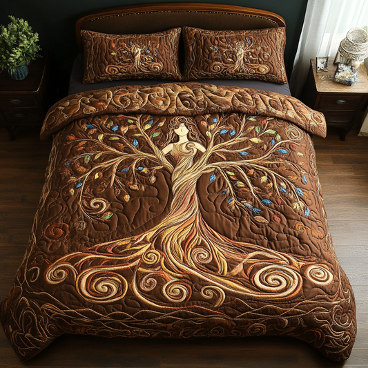Sacred Canopy 3-Piece Quilted Bedding Set NCU0DK5260