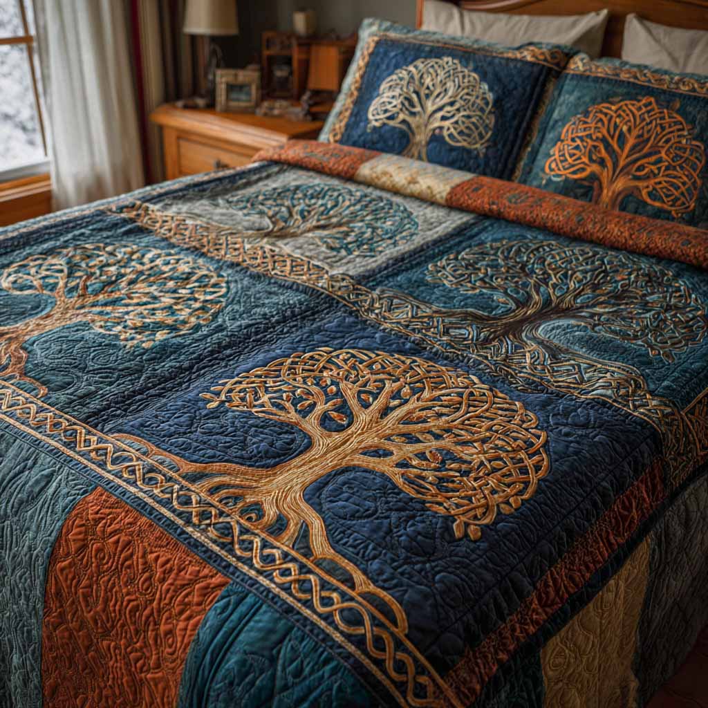 Sacred Canopy 3-Piece Quilted Bedding Set NCU0XD2390