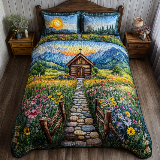 Sacred Church 3-Piece Quilted Bedding Set NCU0DK8003