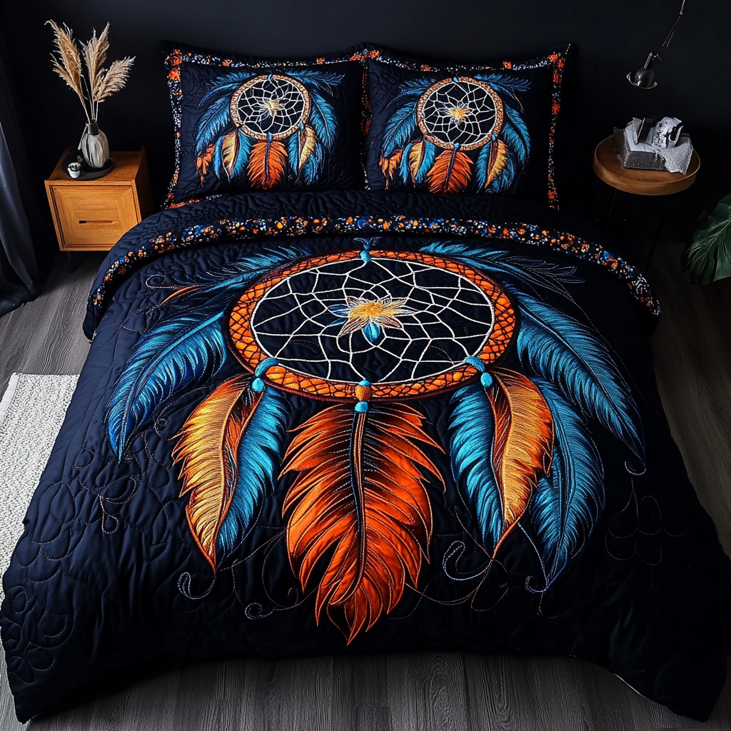 Sacred Circle 3-Piece Quilted Bedding Set NCU0DK4411