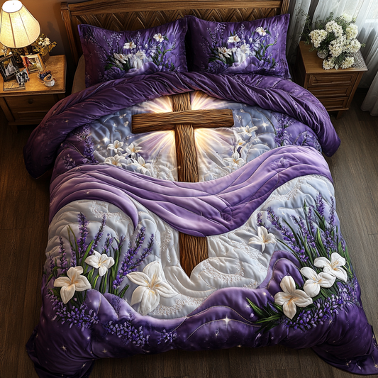 Sacred Cross 3-Piece Quilted Bedding Set NCU0DK8150