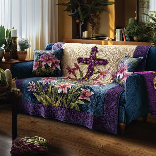 Sacred Cross Light Quilted Sofa Cover NCU0NT11347