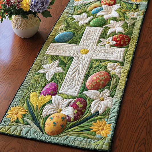 Sacred Easter Cross Quilted Table Runner NCU0PT4923