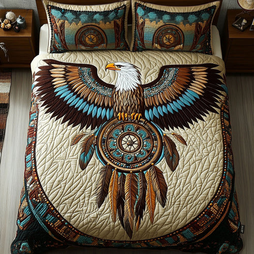 Sacred Feather Watcher 3-Piece Quilted Bedding Set NCU0PT2945