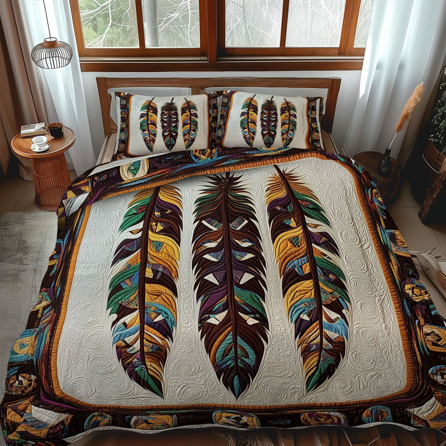 Sacred Geometry 3-Piece Quilted Bedding Set NCU0PT3157