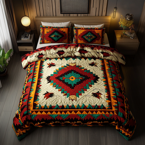 Sacred Geometry 3-Piece Quilted Bedding Set NCU0DV3713