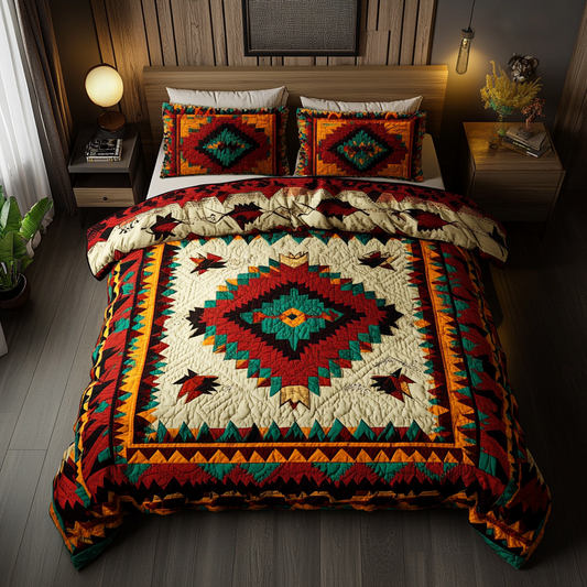 Sacred Geometry 3-Piece Quilted Bedding Set NCU0DV3713