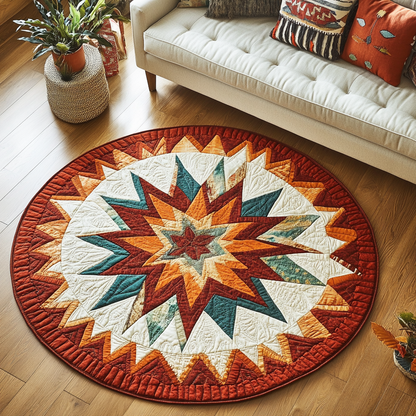 Sacred Geometry Quilted Round Mat NCU0DK5162