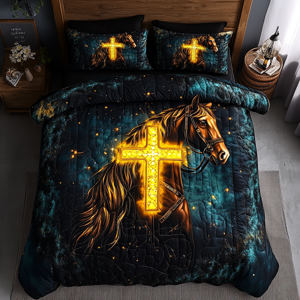 Sacred Grace 3-Piece Quilted Bedding Set NCU0DK8110